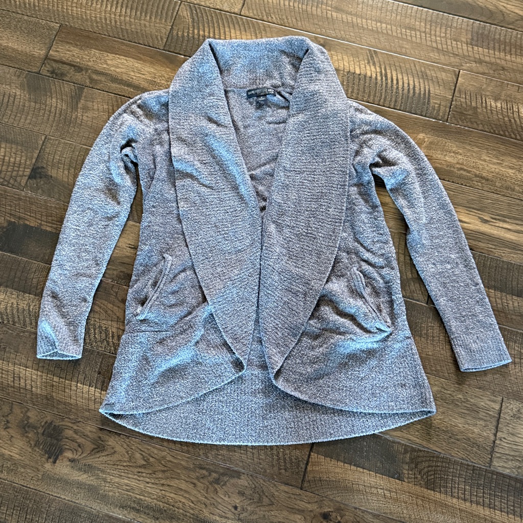 Barefoot Dreams Cozychic Lite Grey Blue Super Soft Cardigan Medium